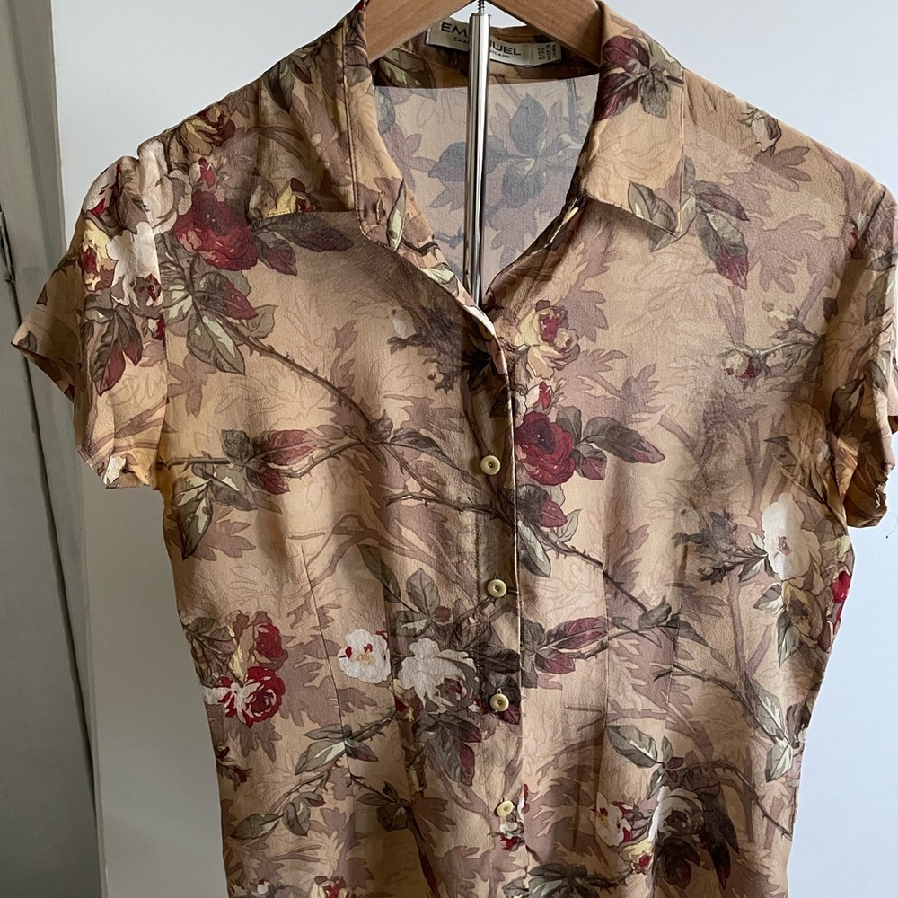 Vintage Emanuel Ungaro Floral Blouse, short sleeve